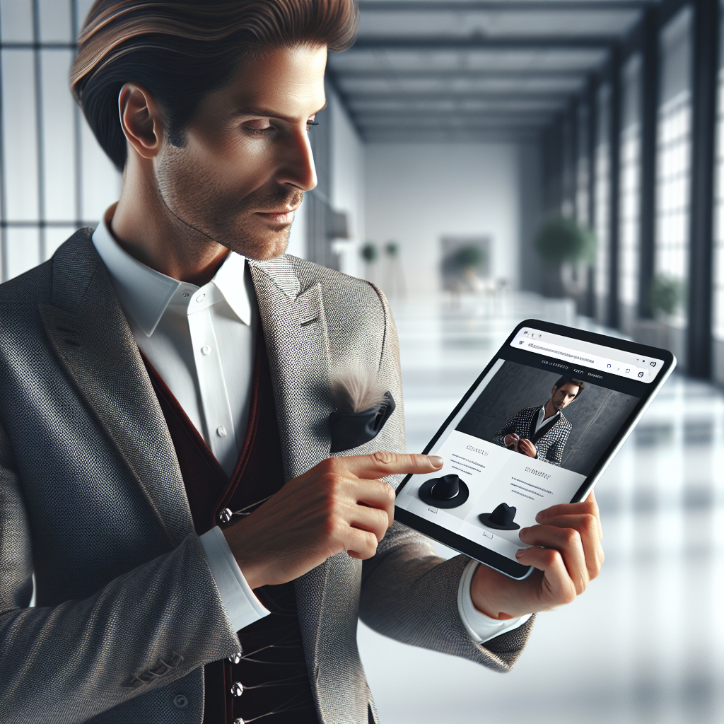 Un utilisateur naviguant sur un site web sur une tablette, avec un design clair et épuré.