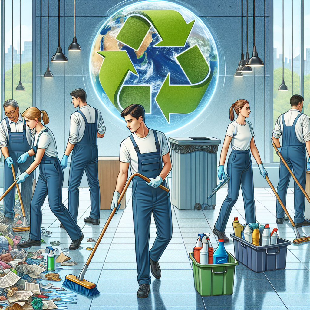 Des professionnels du nettoyage écologique au travail dans un environnement propre.
