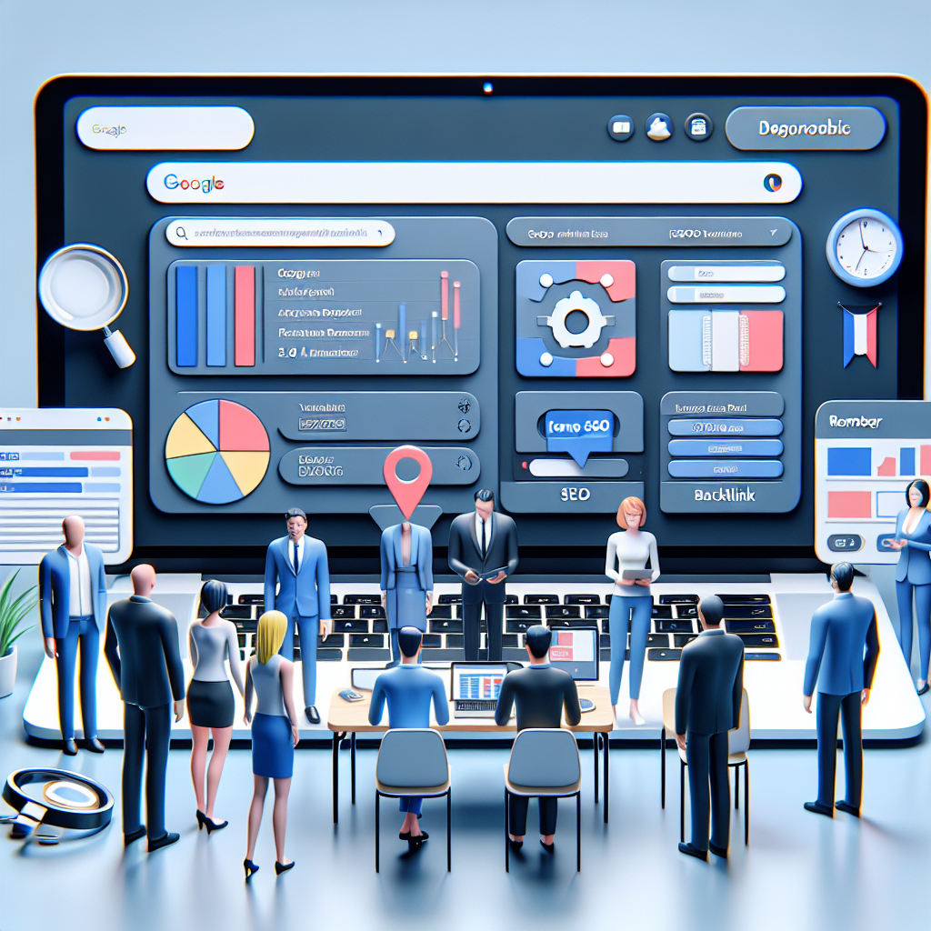 Illustration d'une interface utilisateur montrant des outils SEO.