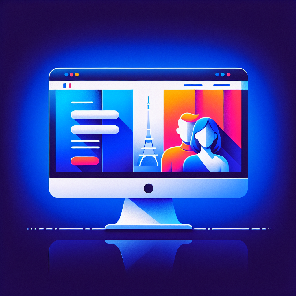 Un écran d'ordinateur affichant un site web coloré et moderne.