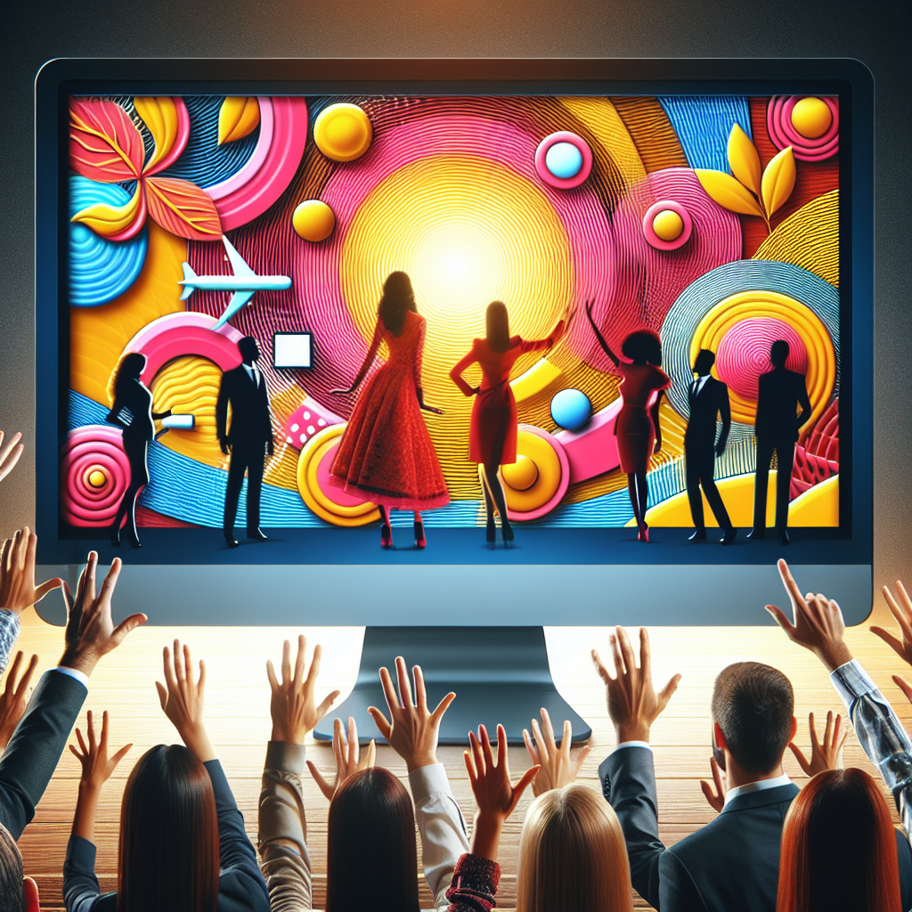 Un écran d'ordinateur affichant une interface de design web avec des couleurs vives.