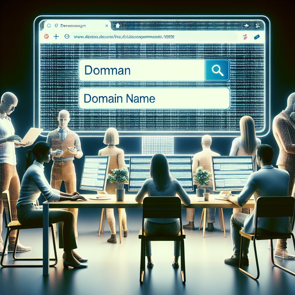 Un écran d'ordinateur affichant une page de recherche de nom de domaine.