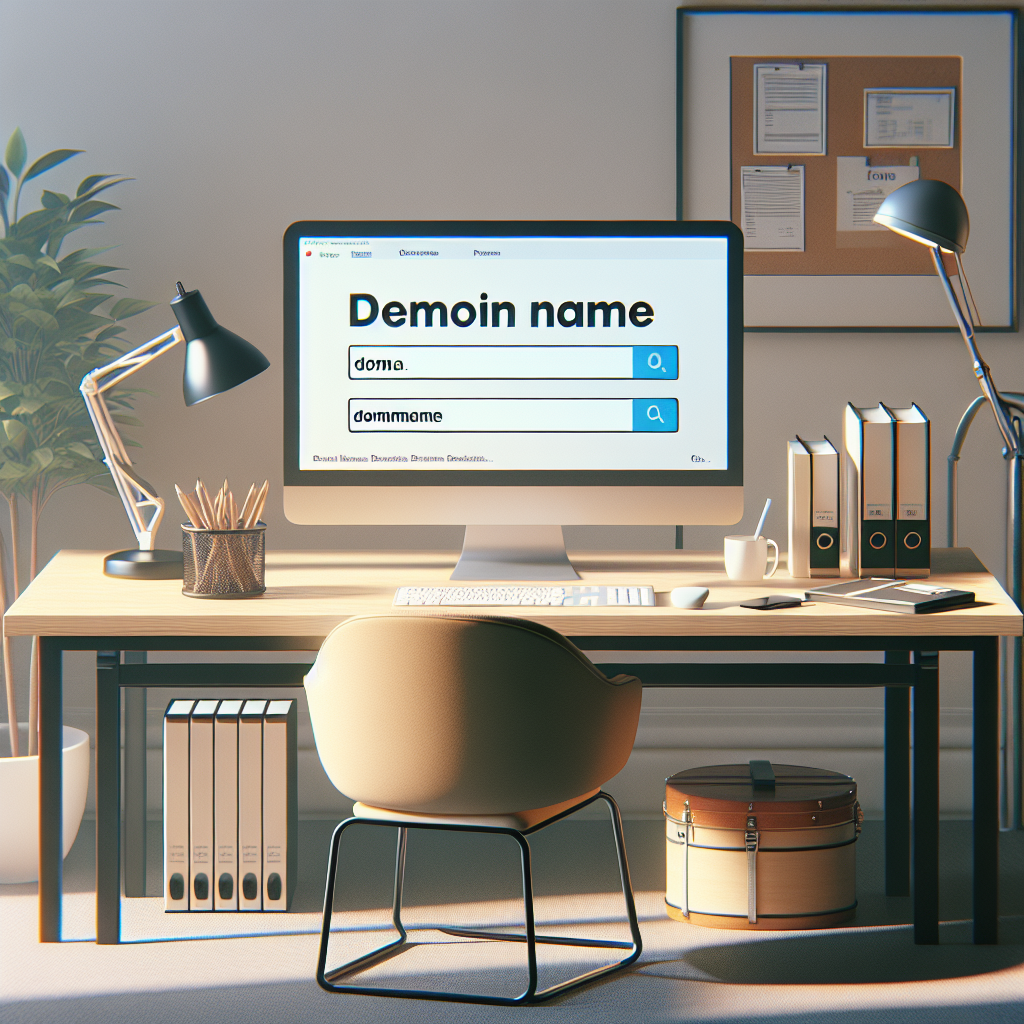 Un écran d'ordinateur affichant une page de recherche de nom de domaine.