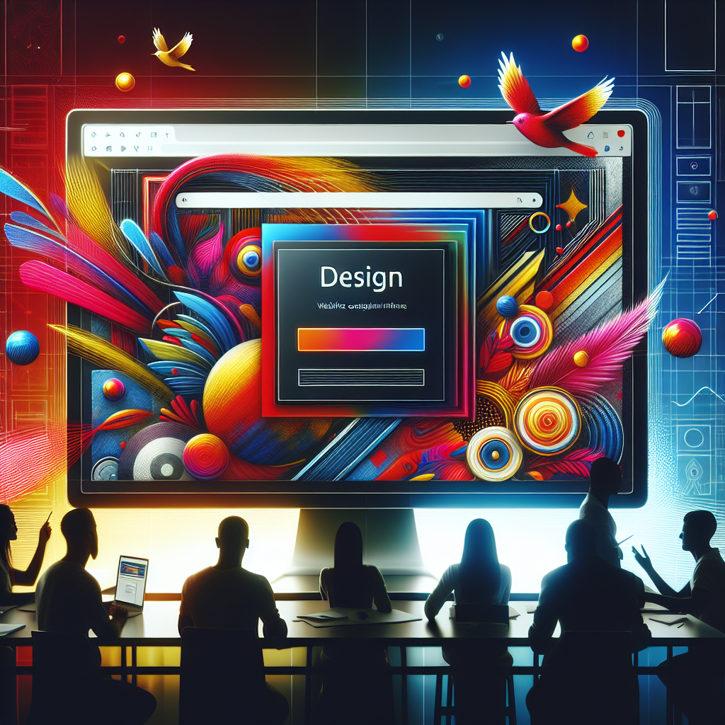 Un écran d'ordinateur montrant une interface de personnalisation de site web avec des couleurs vives.