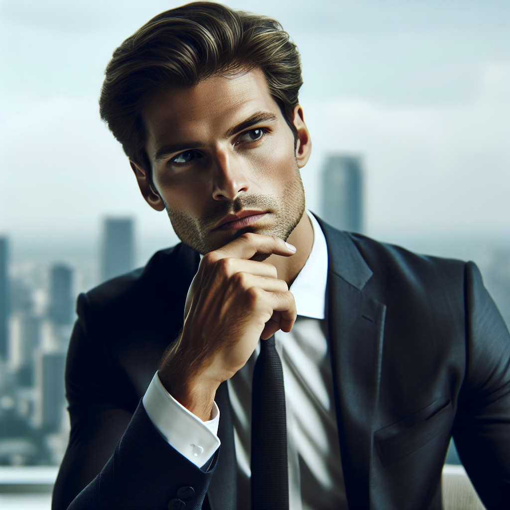 Un entrepreneur réfléchissant aux objectifs de son entreprise.