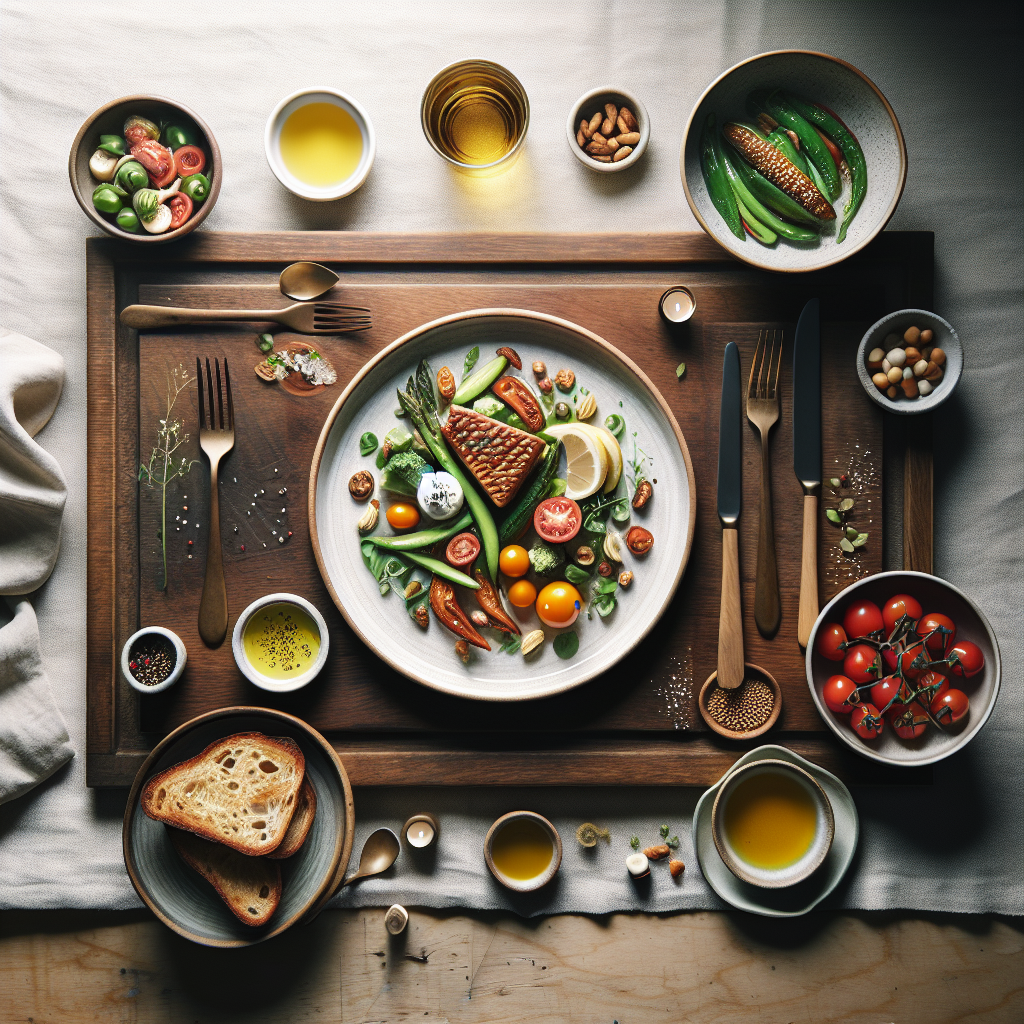 Un plat coloré et minimaliste photographié avec une lumière naturelle.