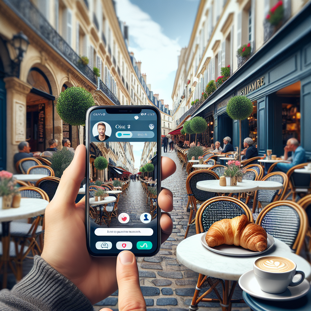 Un smartphone affichant une application de chat en ligne.