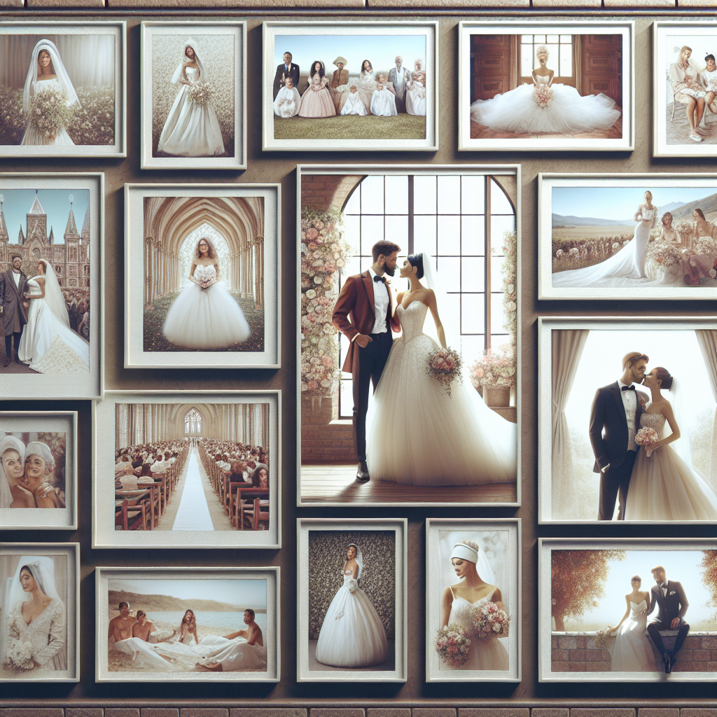 Une galerie d'images de mariage affichée sur un site web.