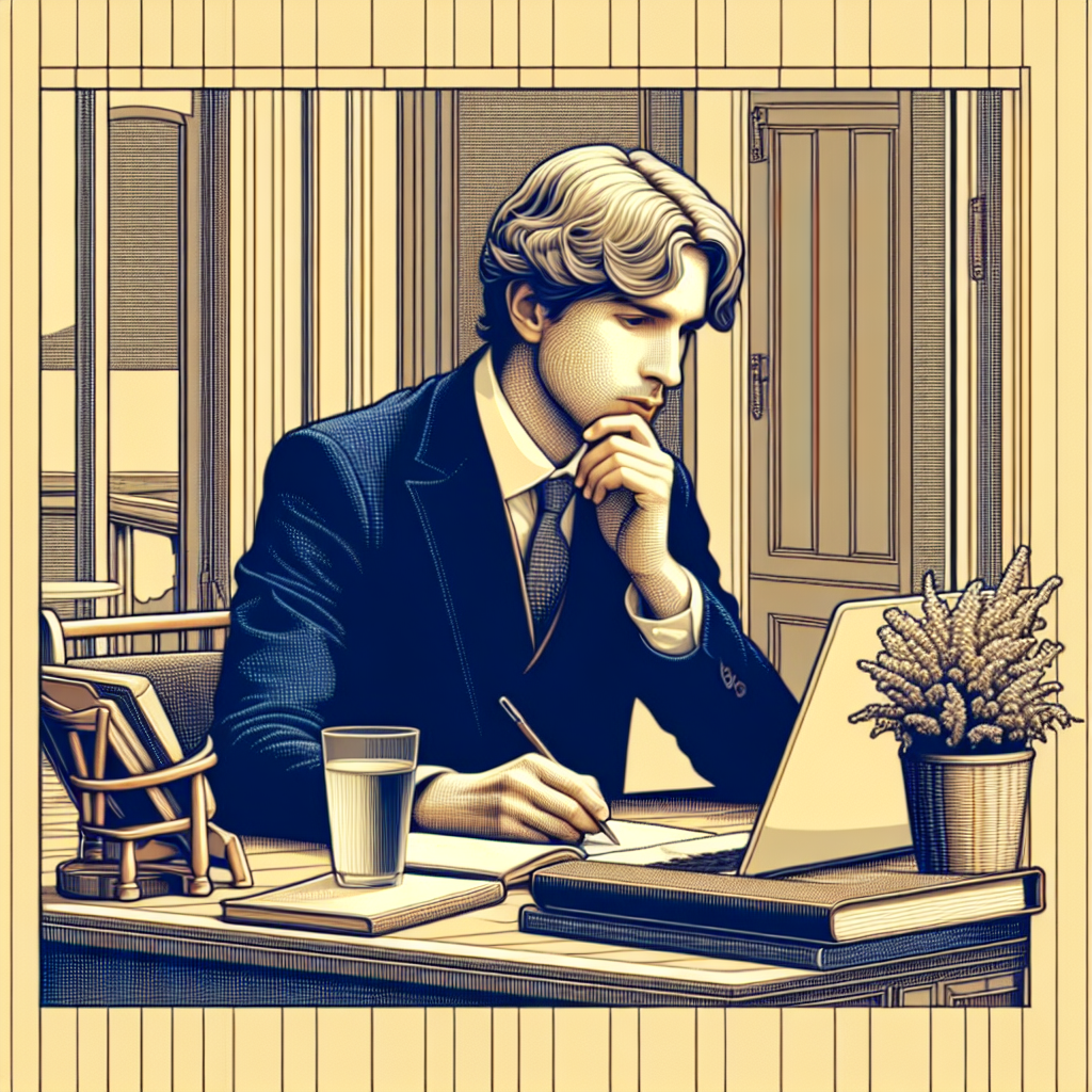 Une personne réfléchissant à des objectifs avec un carnet de notes et un ordinateur portable.