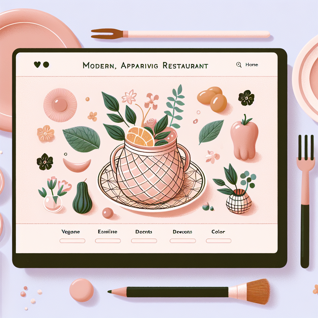 Capture d'écran d'un site web de restaurant végétalien moderne et attrayant.