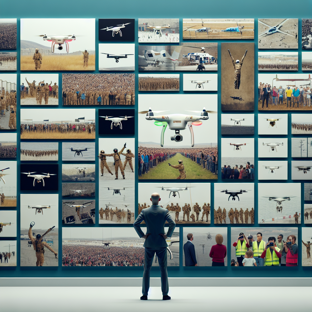 Une galerie de photos de drones en action lors d'un événement.